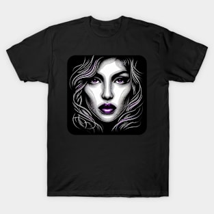 Artistic Face Lineart #15 T-Shirt